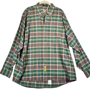 BD BAGGIES Plaid Button Up Mens XL Plaid -‎ nice colors 100% cotton